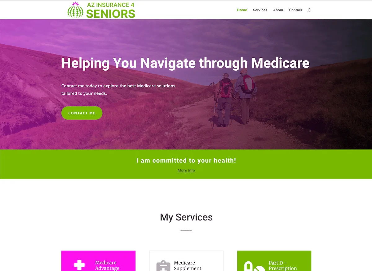 AZ Insurance 4 Seniors logo for senior insurance web design.