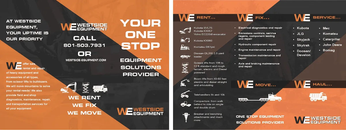 Peaceful dusk landscape for Westside Equipment website design.